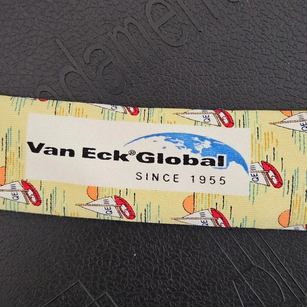 Vineyard Vines x Van Eck‎ Global Yellow Tie Sailboat Print Men's Silk Necktie